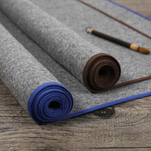 百年墨宝羊毛画毡 书画书法水洗毛毡垫子 文房四宝实用毛毡布桌布垫 咖边70*100cm