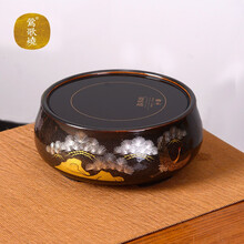 莺歌烧电陶炉煮茶茶炉小型家用办公烧水泡茶炉无线遥控静音电热炉 金星松鹤长青炉（矮炉）