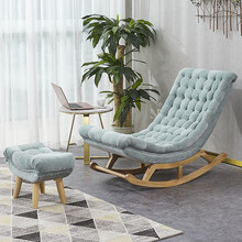 摇摇椅成人摇椅家用北欧阳台客厅躺椅大人小户型懒人沙发老人成人逍遥休闲椅成人摇摇椅 单件进口NAPPA皮单件摇椅