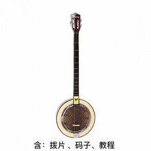 秦琴乐器洋声蟒蛇皮圆形三弦民乐戏剧伴奏老人初学 圆形套餐一
