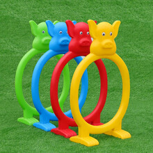 幼儿园拱形门 幼儿园户外跨栏儿童钻山洞拱形门塑料钻洞幼儿园钻圈体育器材玩具 小猪钻洞(一套四个)