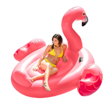 Disney/迪士尼同款成人水上坐骑火烈鸟游泳圈玩具儿童独角兽浮排泳池充气浮床 大火烈鸟坐骑(收藏送电泵)