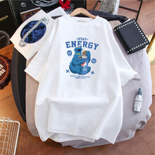 莎纤韵 孕妇夏装短袖女T恤2021纯棉时尚中长款上衣宽松打底衫潮妈春夏季 白色百事 M