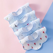 口水巾棉婴儿围嘴360度可旋转幼儿宝宝防水防吐奶围兜春夏 花领男宝四条装 图案随机 S