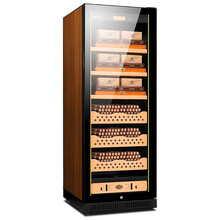 富客（FUKE）FK-120C1变频恒温恒湿双温雪茄柜红酒柜负离子空气净化雪茄保湿柜 棕色 榉木 裸养3+3