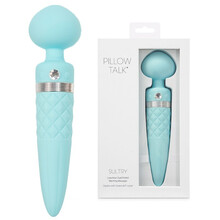 正品PILLOWTALK枕边私语震动棒av棒充电静音女用具计生振动性玩具夫妻房事成人用 Sultry畅想(加温双头多功能)-浅蓝色