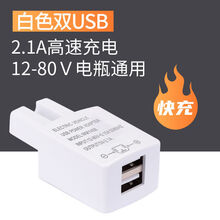 电动车手机充电器通用快充插头USB接口转换器摩托车36V48V60V72V 【2.1A双口-快充】白色