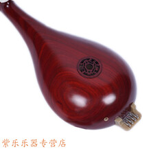 柳琴专业演奏红木柳琴红木双音孔柳琴 花梨木铜品双音窗双共鸣箱