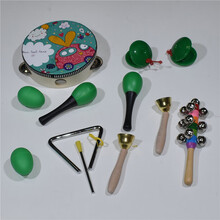 奥尔夫乐器教材幼儿园婴儿童音乐课教具沙锤打击乐器套装组合 绿色 绿色铃鼓7件套