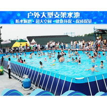 户外支架游泳池大型工地蓄水池儿童充气滑梯水池组合移动加厚水池黄雀 15x15x1米