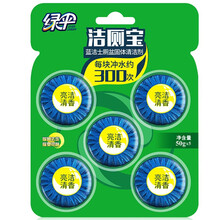 绿伞 洁厕灵洁厕剂家用清香洁厕液洁厕净洗厕所清洁污渍尿渍污垢除臭洁厕液卫生间 马桶清洁剂  洁厕宝50g*5块