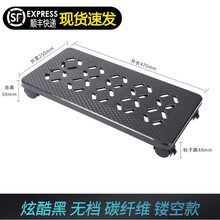 冬欧 电脑主机架台式电脑主机底座托盘可移动滑轮机箱架子家用办公简约托架置物架 炫酷黑无档碳纤维镂空款 带万向轮款-E