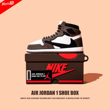 鸿励 airPods耳机保护套Airpods pro3代硅胶保护壳苹果无线蓝牙耳机套一二三代球鞋盒 airpods1/2代AJ鞋盒棕色