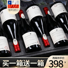 【购1箱得2箱】 智利进口红酒14.5度 红酒整箱 干红葡萄酒 原箱礼盒装750ML两箱共12支