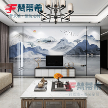 梵蒂希 岩板电视背景墙瓷砖大板 现代简约欧式轻奢微晶石大理石新中式影视墙 石材罗马柱+岩板大板（9.5㎡内） 包安装