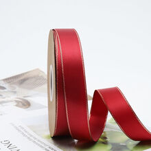 轻奢芊阙双面金边丝带金边双面涤纶丝带蛋糕礼品织带【6月6日发完】 酒红【2.5CM*22.5米】