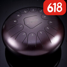 hluru 鲁儒空灵鼓15音级13音钢舌鼓初学者儿童色空鼓忘忧鼓乐器 12寸13音深赭色+视频教学+鼓架