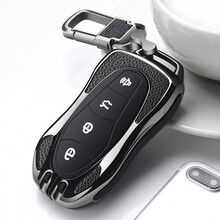 银海豚 适用于吉利星越钥匙套帝豪GS  s GL博瑞缤瑞包X3远景X6缤越 博越星越L扣 【D款】拉丝亮黑-四代随身扣