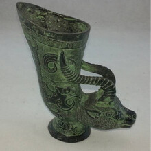 【曲美思】仿古青铜器十二生肖酒杯 牛羊兔凤酒樽 古玩收藏杂项 牛