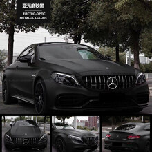 改色膜 全车贴 黑武士汽车哑光陶瓷钢琴黑膜亚光磨砂黑车身改色贴膜 亚光磨砂黑(1.5米*1米)