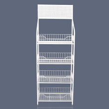 法渡仕超市货架便利店小货架加厚多层水果架饰品架零食架商用储物收纳展示架多层面包架小型落地蔬菜架置物架 白色