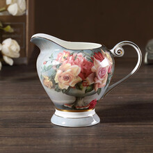 心饰园古典玫瑰欧式骨瓷手冲咖啡壶家用茶壶英式陶瓷大容量泡茶壶 古典玫瑰奶壶 普通装