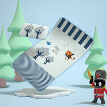  智贝婴儿凉席冰丝新生儿宝宝婴儿床儿童幼儿园凉席透气午睡夏季婴儿床凉席 森林物语162*77cm