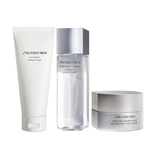 日本直邮 资生堂SHISEIDO MEN GINZA TOKYO男士爽肤水 清爽控油/保湿 男士洗面奶+清爽保湿爽肤水+保湿紧致面霜 套装