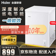 海尔（Haier）节能家用小型冷柜卧式迷你冷藏或冷冻柜保鲜柜 100升冷柜+一级能效