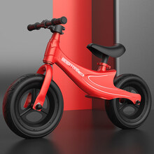 【授权直销】 童儿童平衡车无脚踏宝宝自行车1-6岁2滑步车溜溜车学步滑行车 【中红】高碳钢发泡轮【入门款】