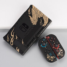 丸图【3D打印壳】任天堂switch保护壳硬壳可爱防摔 创意樱花粉风信蓝彩色 ns主机分体保护套 switch【怨龙虎】3D壳 膜+黑色猫爪