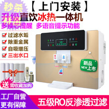 直饮净水器【上门安装】净饮一体机 家用直饮加热一体净水机RO反渗透厨房壁挂台式冷热饮水机 采栗 升级款金色冰热一体+换芯提醒+语音提示