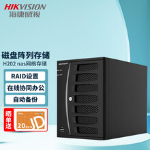 海康威视H202磁盘阵列 nas网络存储 视频监控云服务器 双盘位企业私有网盘3.5英寸硬盘 4TB(2T红盘*2) 黑色