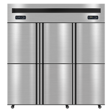 坤创 商用四六门冷藏冷冻大容量冰柜厨房冰箱 立式不锈钢双温电冰柜酒店蔬菜保鲜柜 六门(上冷藏+下冷冻）厨房冰箱