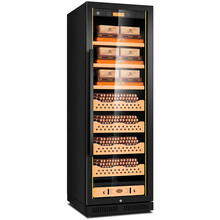 茄龙（CIGARLOONG）CL-268CT1恒温恒湿不锈钢雪茄柜智能红酒柜雪茄红酒两用柜 榉木裸养4+3黑钛金