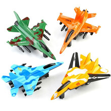 鹿凌青儿童军事套装玩具车回力飞机坦克火箭炮战斗机客机摩托男孩宝玩具 战斗飞机  4件套