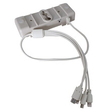 领域多功能酒店电话机宾馆电话座机 大logo订制 高端客房星级酒店电话 一键拨号快捷908定制电话机 充电座【白色】一拖四 2苹果+1安卓+1type-