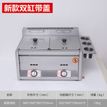 油炸锅商用摆摊煤气麻辣烫关东煮机器燃气炸油条机大容量炸串炉子 新款双缸裸机 默认金属炉头
