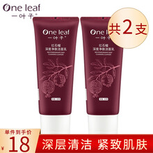 一叶子洗面奶氨基酸补水保湿控油平衡深层清洁细致收缩毛孔成人学生套装泡沫洁面乳男女 (深层清洁）红石榴洁面135g*2
