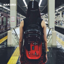 NAKURU潮牌双肩包男健身包摄影包女短途旅行包大容量个性复古手提包背包 撞红 20L 16寸