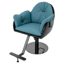 简约美发椅玻璃钢扶手理发店椅子现代时尚剪发椅子发廊专用 黑色+绿色 官方标配