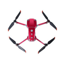 适用于大疆Air 2S贴纸Mavic机身遥控器贴膜全包围碳纤荧光防水贴无人机配件 大疆Air 2S极光红色贴纸