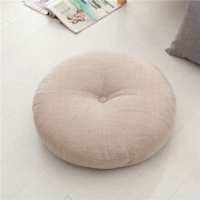 原素优选棉麻蒲团坐垫家用榻榻米卧室地上飘窗垫子加厚圆形地板可拆洗日式 米黄色 【可拆洗】直径50厚15