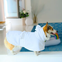 Marvelous Dog宠物浴袍狗狗浴巾吸水毛巾洗澡全包裹速干衣服擦干免吹毛 白色浴袍 M(16-25斤)