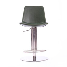 北欧靠背吧椅轻奢吧台椅餐厅高脚凳餐椅高脚吧椅吧椅现代简约升降雷动 绿色