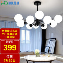 HD 吊灯 led客厅灯具北欧简约魔豆分子灯 现代简约家用卧室书房大灯创意轻奢网红餐厅灯饰 12头三色调光