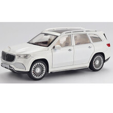 1:24奔驰迈巴赫GLS600合金车模 前轮带转向儿童玩具 白色