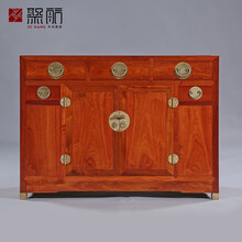 知府红木家具缅甸花梨（学名：大果紫檀）国标家具木明式餐边柜 中式实木餐厅玄关柜 长118-宽46-高86 双门