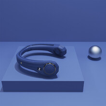 适用huawei/华为夏季无叶挂脖子懒人风扇迷你随身便携小型学生宿舍超静音可充电挂颈脖子制冷神器 懒人挂脖风扇蓝色(4000mah)升级版