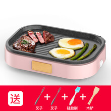 奥然插电牛排煎锅麦饭石平底锅不粘煎迷你小电煎蛋烤肉神器 骑士黑